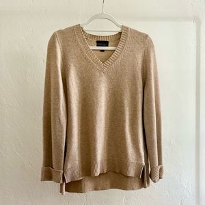 J Crew Sweater w Leather Sleeves